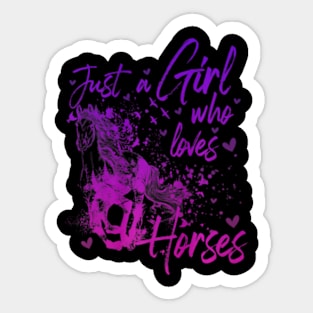 Just A Girl Who Loves Horses Premium Sticker